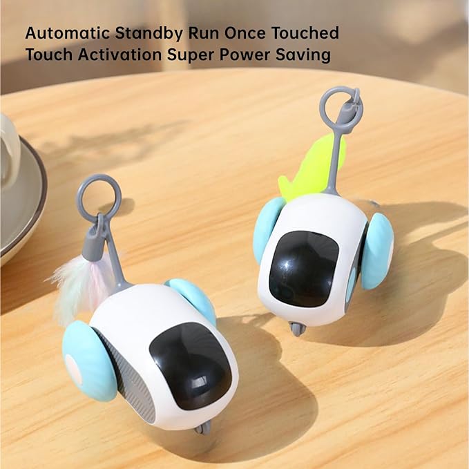 Turbo Tail 2.0 Cat Toy with 2-Speed Adjustment, Remote Control Mouse Cat Toy, USB Rechargeable Feature, Remote Control Cat Toy with Feathers, Interactive Cat Toys for Indoor Cats (Orange)