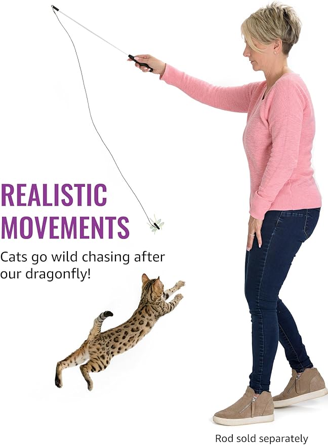 RompiCatz Critter Collector Series Teaser String and Interactive Cat Toy Attachment, Cagonfly