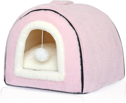 Cat Bed for Indoor Cats,Foldable cat cave,Anti-Slip & Water-Resistant Bottom,cat Houses for Indoor Cats or Small Dogs,Kitten Tent,Rabbit Bed,cat beds & Furniture