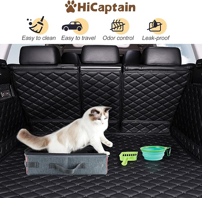 HiCaptain Portable Cat Litter Box with Lid and Handle Standard Lightweight Collapsible Litter Carrier for Cat (L,Pink/Gray)