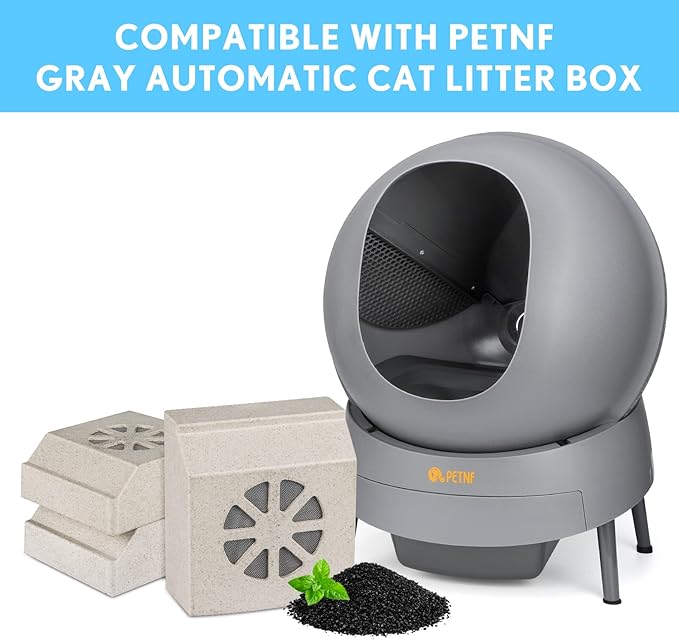 Activated Carbon Charcoal Filters Replacement Compatible with PETNF Automatic Cat Litter Box, Eliminate Odors and Keep Your Home Fresh, 3 Packs