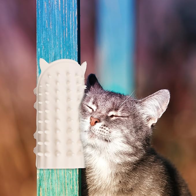 2pcs Cat Brushes, 2-in-1 Self Cleaning Tickling Comb, Pet Tickling Back Scratche Artifact, Cat Corner Scratcher Rubbing Brush, Cat Hair Removal Gloves Brush Shedding for Short Or Long Hair Cats