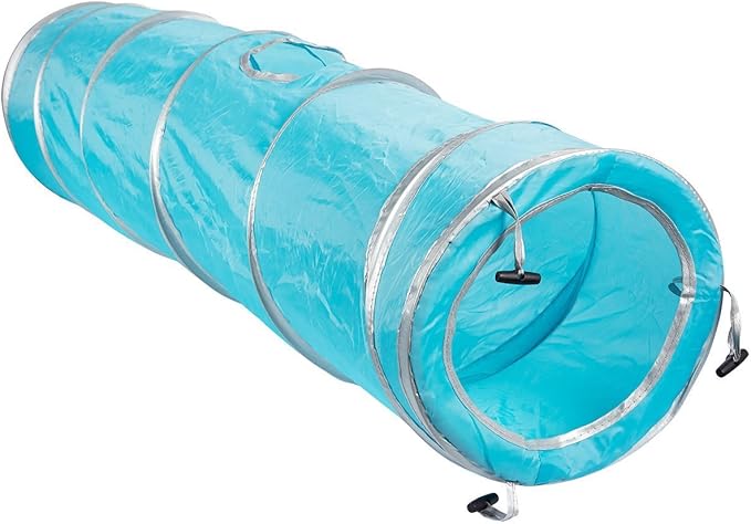 2 Way Cat Tunnel Pet Play Tube - Collapsible Tunnel for Small Pet/Cat/Kitty/Doggy/Rabbit (Blue)