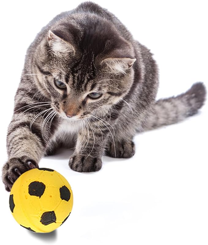 CoCoo Sponge Cat Balls, 1.5 - Inches, Soft Foam Soccer Balls for Exercise and Interactive Activity, Sturdy, Bouncy Balls for Feline (12 Pieces)