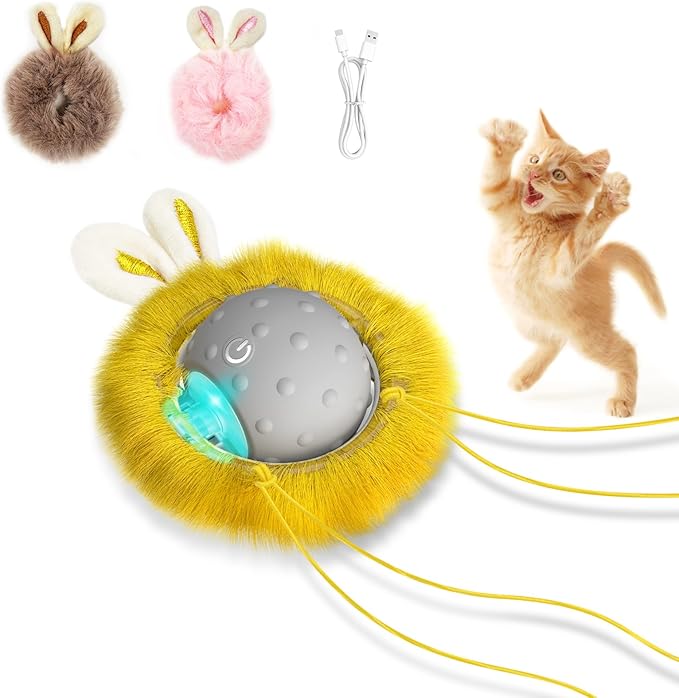 Interactive Cat Toys Ball Paw Activated, Super Power Cat Exercise Toys for Indoor Cats (Grey)