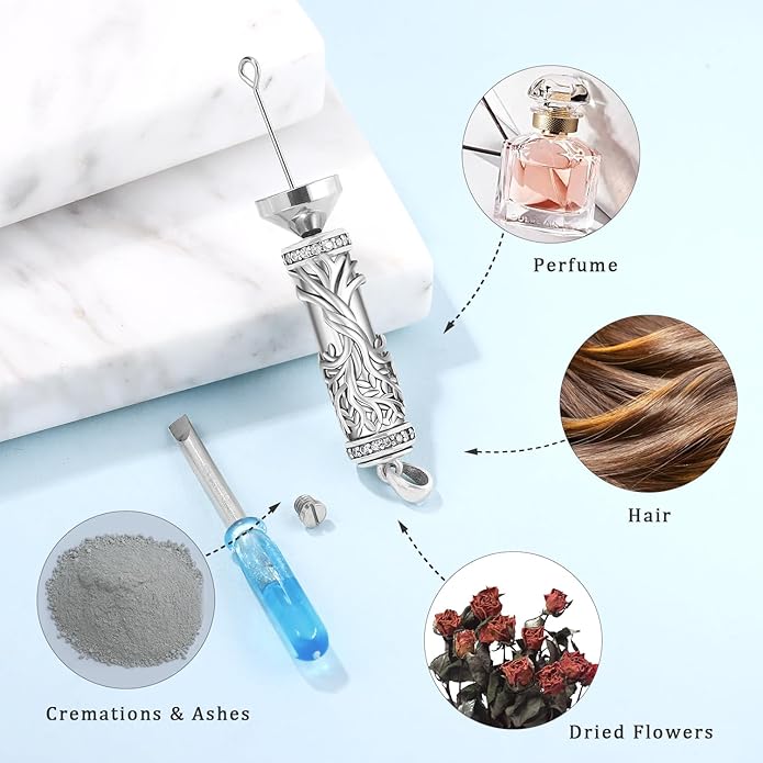 Aniu Cremation Jewelry for Ashes S925 Sterling Silver Urn Necklace Memorial Necklace for Human Ashes of Loved Ones Keepsake Pendant for Men Women