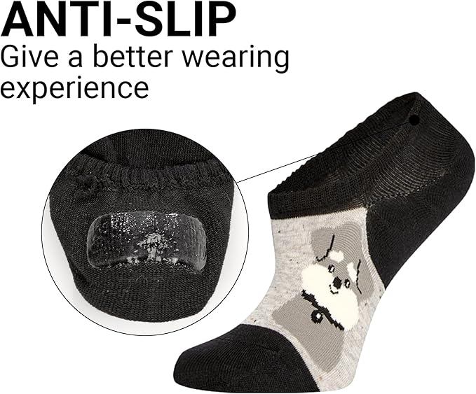 Benefeet Sox Womens Girls Cute No Show Liner Socks Non Slip Funny Patterned Low Cut Socks Novelty Cotton Loafer Footies Sock