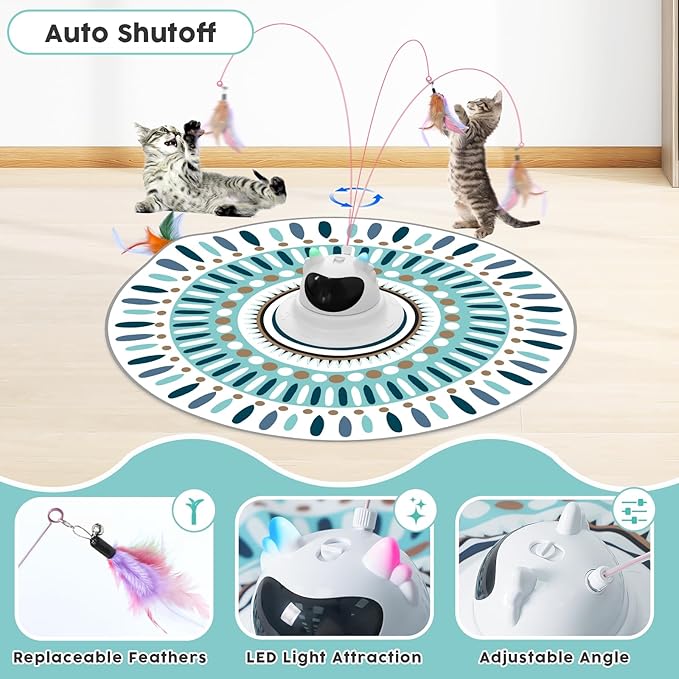 Interactive Cat Toys for Indoor Cats Laser,Automatic Cat Toys Interactive Feather Toys