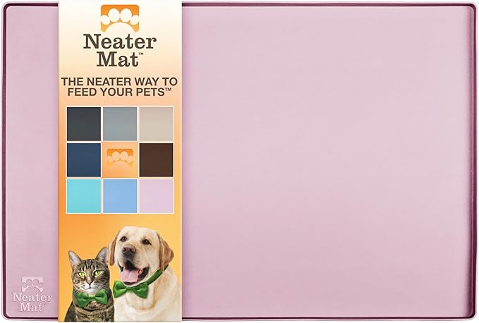 Neater Pet Brands Neater Mat Pet Mats for Food and Water, Dog Bowl Mat Waterproof Silicone, Pet Mat for Dog or Cat, Dog Food Mats for Floors Waterproof, Dog Water Mat & Dog Food Mat with Raised Edge