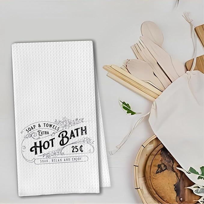 Funny Bathroom Hand Towels, Soap & Towels Extra Hot Bath Funny Decorative Hand Towels for Farmhouse Bathroom Spa Gym Decor Housewarming Gifts 16x24 Inch