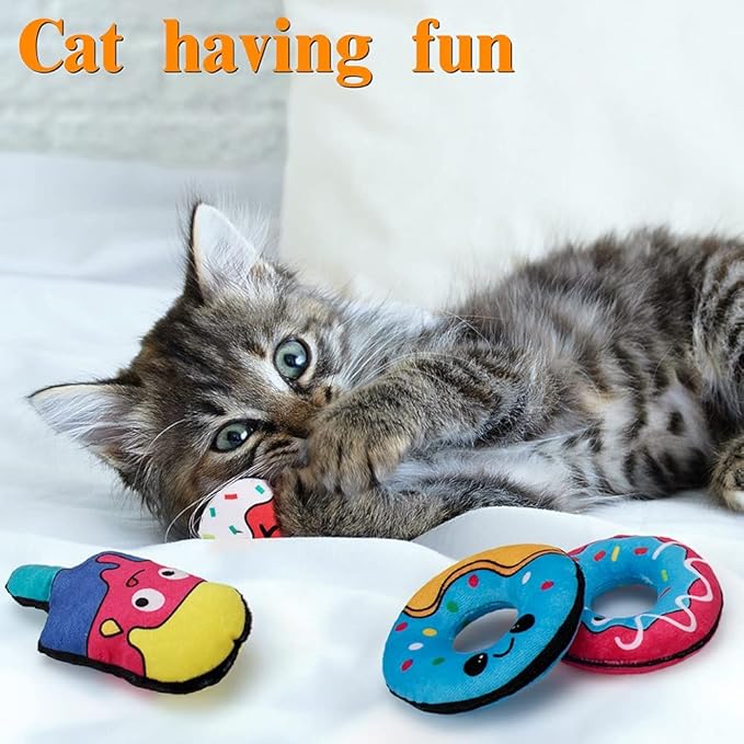 Catnip Toys for Indoor Cats, Natural Catnip Cat Toys Kitten Toys - 8 PCS Fish Cat Toys Set for Boredom