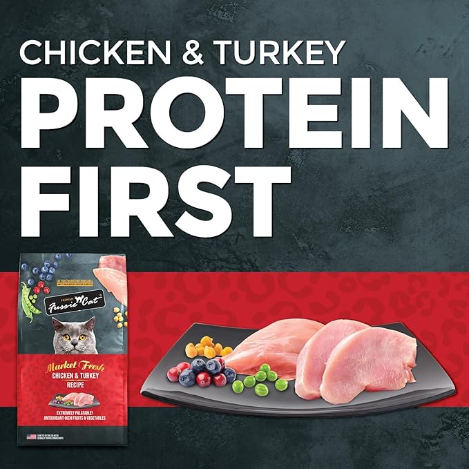 Fussie Cat Market Fresh Chicken & Turkey Recipe, Dry Cat Food, 10lb Bag
