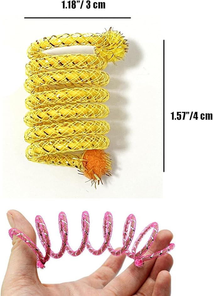 IUHKBH Cat Springs, 6 PCS Colorful Springs Cat Toys Interactive Cat Toy Plastic Coil Spiral Springs for Cat Kitten