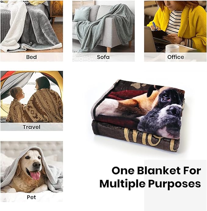 Tupmnbry Boxer Dog Blanket Cute Puppy Throw Blanket Super Soft Flannel Throw Blanket Lightweight Fluffy Plush Fuzzy Bed Blanket for Cute Pet 50"X60"