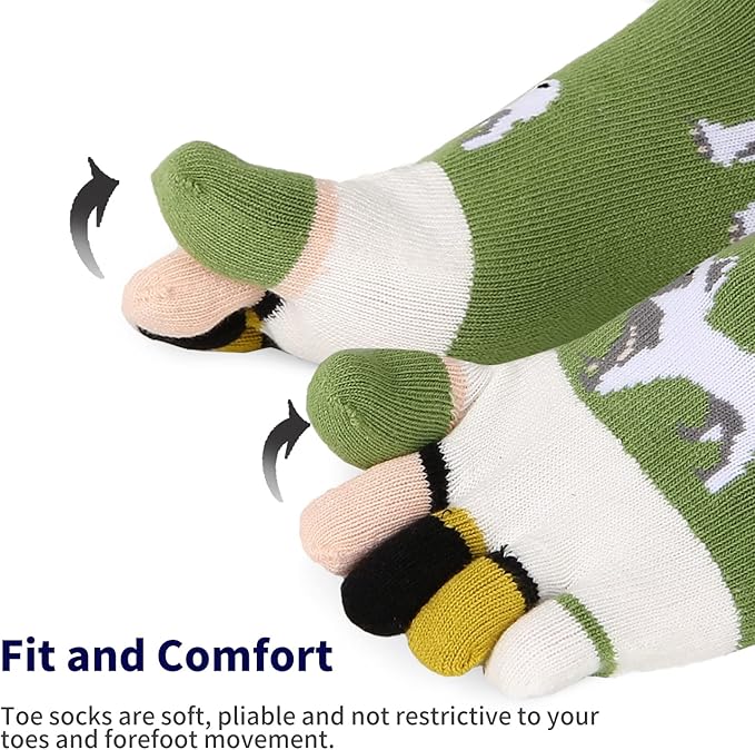 Benefeet Sox Funny Toe Socks Women Five Finger Socks Girls Cute Toe Seperated Cotton Socks Running Athletic Christmas Gifts