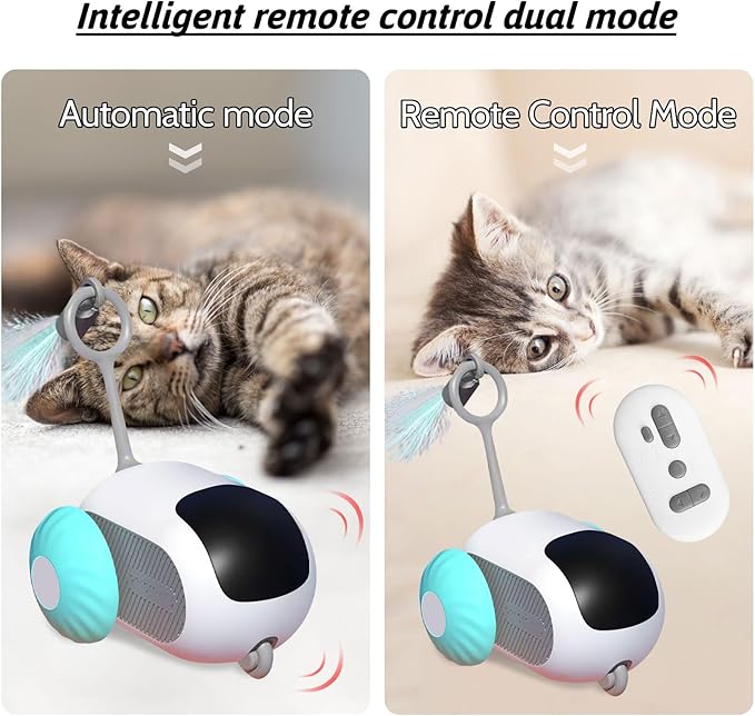Remote Control Smart Electric Cat Toy,Interactive Cat Toys for Indoor Cats,Gravity Automatic Mobile Car Toy,Cat Mouse Toys,Moving Cat Toy, USB Rechargeable (Blue)