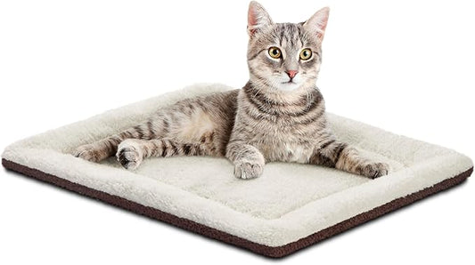 K&H PET PRODUCTS Self-Warming Cat Bed Pad, Self-Heating Thermal Cat and Dog, Cat Warmer Mat for Feral and Indoor Cats, Oatmeal/Chocolate 21 X 17 Inches