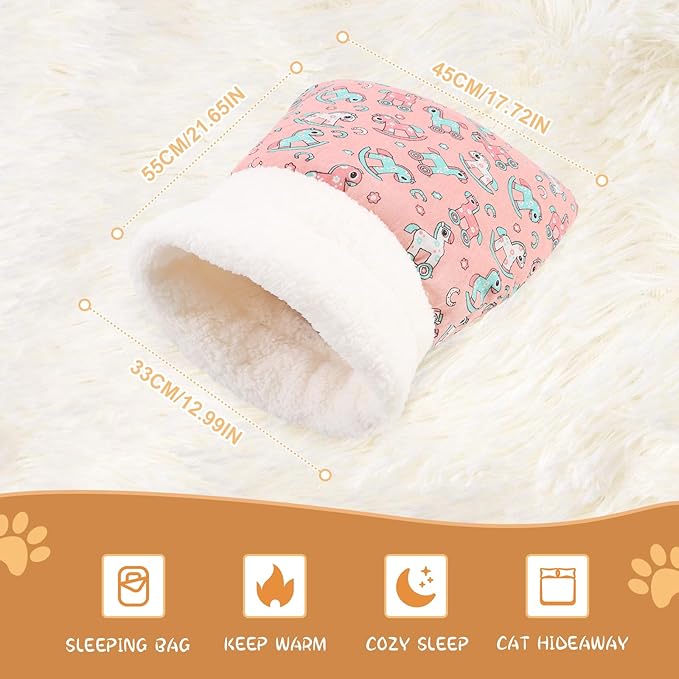 Cat Sleeping Bag,Cat Sleeping Bag for Indoor Cats,2025 Upgraded Cat Sleeping Bag for Indoor Cats,Cat Sleeping Bags,Sleeping Bag for Cats(Pink)