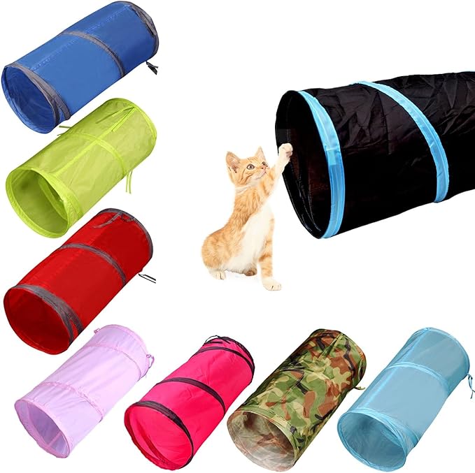 iCAGY Cat Tunnel for Indoor Cats, Pet Cat Kitten Rabbit Play Toys Tube Tunnel Interactive Crinkle Pop Up 20"
