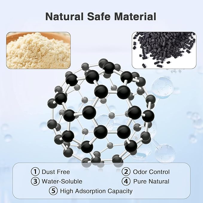 BLUERISE Tofu Cat Litter 6LB×2Bags Natural Cat Litter Flushable Toilet Quick Clumping Dust Free Odor Control Kitty Litter(Activated Carbon 12LB)