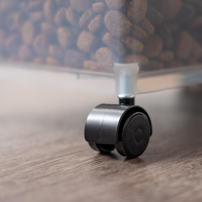 Remington 2 Piece Clear Plastic Food Storage Container | 30 lbs, 11 lbs | Airtight, Stackable, Wheels | Food Storage, Treat Box | 2-Cup Scoop