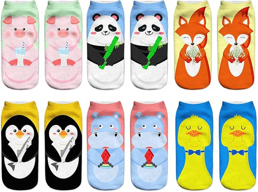 Benefeet Sox Funny Ankle Socks Cute Novelty No Show Animal Fruit Flower Cartoon Colorful Graphic Low Cut Socks for Women Girl