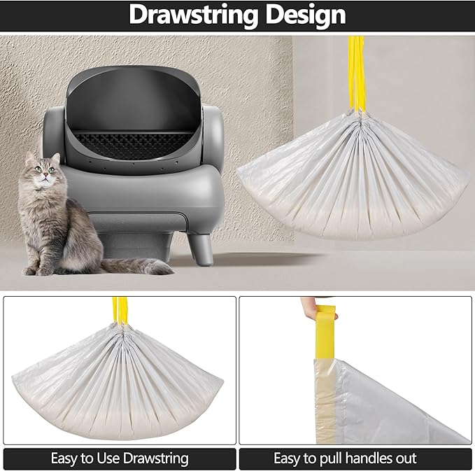 90 Count 27" x 13" Self-Cleaning Cat Litter Box Liner Bags, Suit for Neakasa M1 and PetPivot Mimfam Open-Top Self Cleaning Cat Litter Box, Durable Thicken Disposable Cat Waste Bags