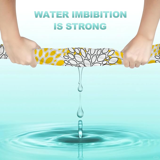 Dahlia Floral Hand Towel Set of 2,Blue and Yellow Abstract Art Face Washcloths Fingertip Kitchen Towels 28 x 14 Inch Soft Bath Dish Cloth for Bathroom Gym Hotel Salon Spa Sport