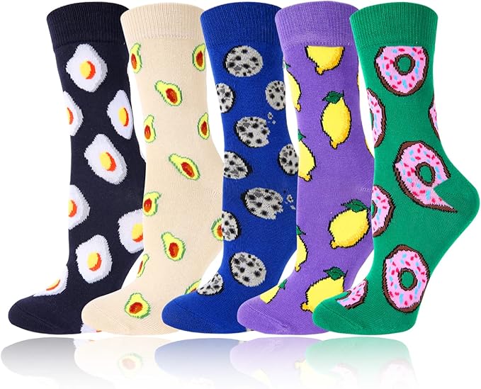 Benefeet Sox Womens Novelty Funny Crew Socks Girls Cute Animal Colorful Floral Patterned Silly Funky Casual Cotton Socks