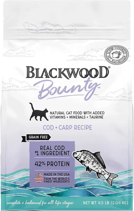 Blackwood Bounty Grain Free Cat Food, Cod and Carp Recipe, 4.5 lb. Bag