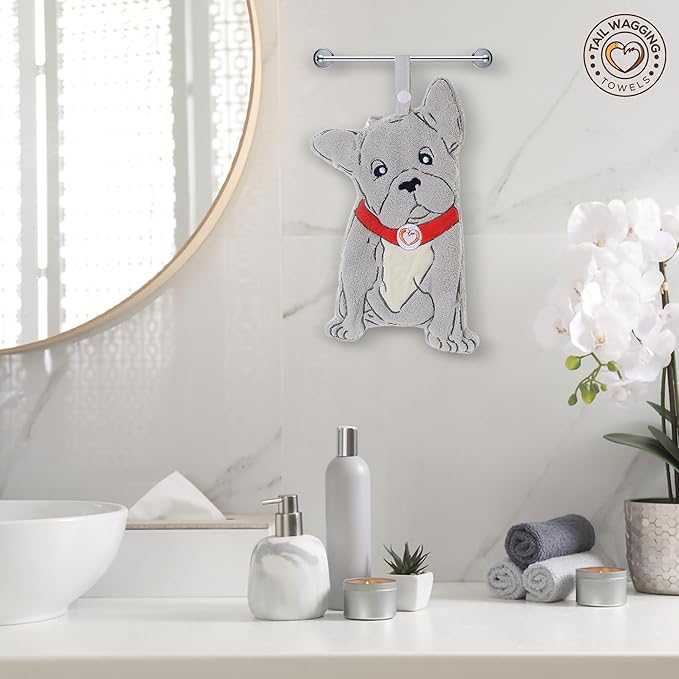 Cute Dog Shaped Hand Towels - Funny Towels for Towels for Bathroom or Kitchen Decor Ultra-Soft Absorbent