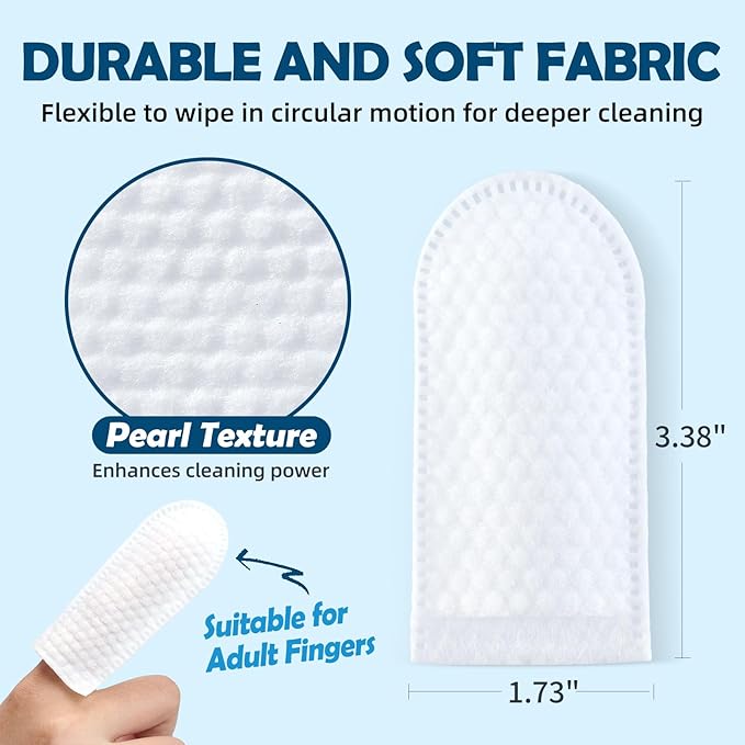 Dog Teeth Cleaning Wipes - Cat & Dog Dental Wipes - Dog Tooth Brushing Kit Dental Finger Wipes Reduces Plaque & Freshens Breath