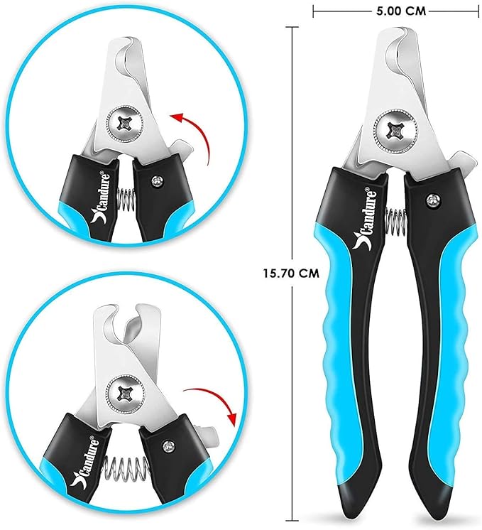Candure Dog Nail Clippers Professional Dog Nail Trimmers Suitable for Large to Medium Dogs, Cats, Rabbits and Guinea Pigs - Safety Lock/Protective Guard to Avoid Over Cutting