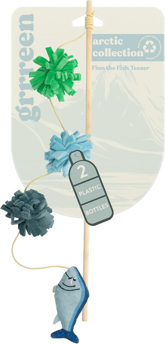 Stuffed Animal Cat Toy | Arctic Collection | Fish Teaser Toy for Indoor Cats | Cute Interactive Plush Toys for Swatting and Playing | Made of Eco-Friendly & Recycled Materials - Go Green!