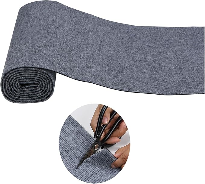 Trimmable cat Scratching Carpet 8.7”x15.8” Self-Adhesive Cat Tree Replacement Parts, Sisal Fabric DIY Climbing Cat Scratcher for Couch, Cat Tree and Shelf Shelves Furniture Protector (Gray)