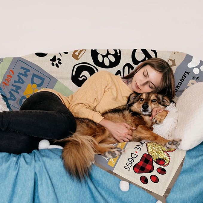 Dog Mom Gifts for Women, Gifts for Dog Lovers Women, Mothers Day Dogs Lovers Gift Throw Blanket 50x60 Inch