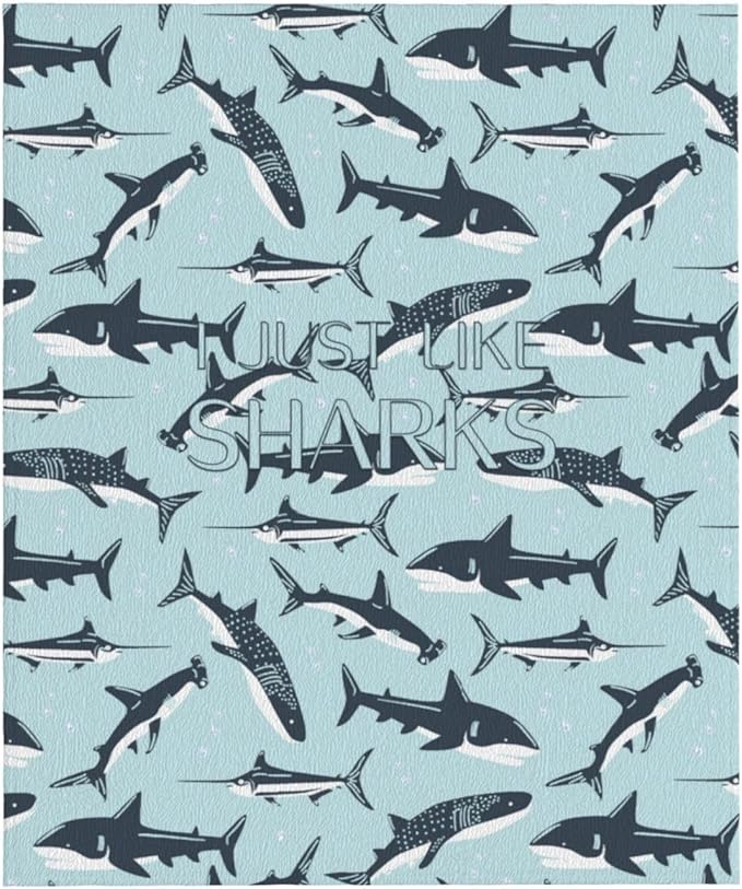 Cozy Shark Blanket Kids, Ocean Animal Printed Blankets for Boys Girls, Throw Blanket for Kid, for Shark Lovers, Shark Themed Gifts