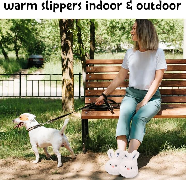 Caramella Bubble Cute Bunny Animal Slipper for women Adult Fuzzy Warm House Slippers Novelty Fluffy Home Shoes Ladies Winter Slippers Indoor Outdoor