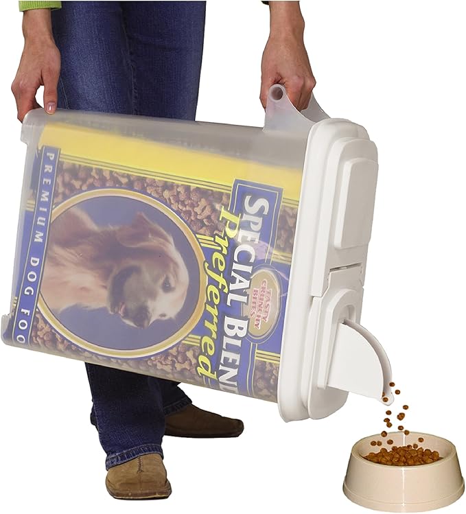 Buddeez Pet Food Storage Solution (Set of 3) - 32QT, 4QT & 2QT BPA-Free Containers with Scoop & Pour Spout for Dry Food, Treats, Chews, Made in USA.