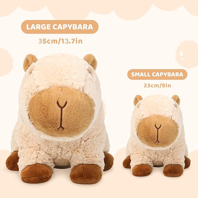 Cute Capybara Plush Pillows Kawaii Soft Capybara Stuffed Animals Capybara Plushie Birthday for Kids(9in)