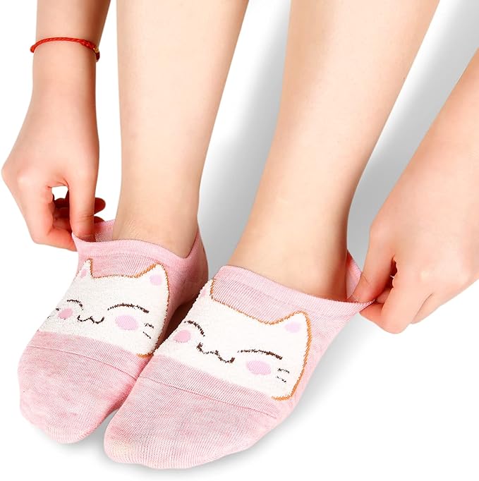 Benefeet Sox Womens Girls Cute No Show Liner Socks Non Slip Funny Patterned Low Cut Socks Novelty Cotton Loafer Footies Sock