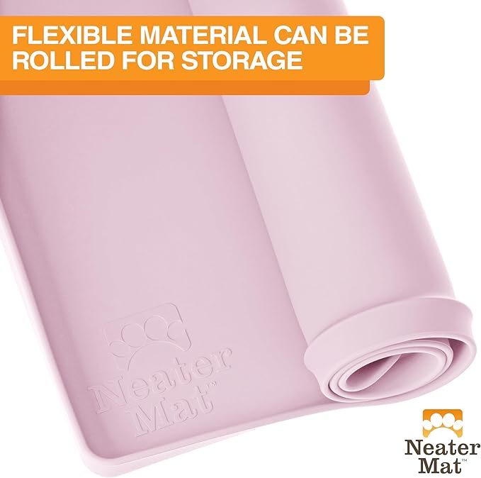 Neater Pet Brands Neater Mat Pet Mats for Food and Water, Dog Bowl Mat Waterproof Silicone, Pet Mat for Dog or Cat, Dog Food Mats for Floors Waterproof, Dog Water Mat & Dog Food Mat with Raised Edge