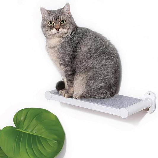 SVD.PET Cat Wall Shelves, 17" x 8" Cat Wall Furniture with Felt Pad, Simple and Modern Design Wal Mounted Cat Platforms, Easy to Install and to Clean, Cat Window Perch for Sleeping and Playing (White)