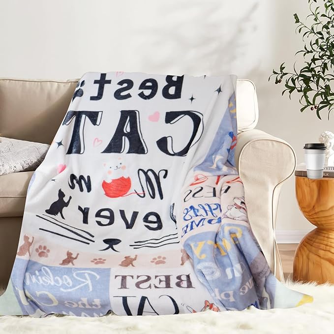 Cat Lover Gifts for Women, Cat Blanket for Women 50"X60", Cat Gifts for Cat Lovers, Gifts for Cat Lovers, Cat Mom Gifts for Women, Funny Cat Themed Gifts, Gifts for Mothers Day Christmas Thanksigiving