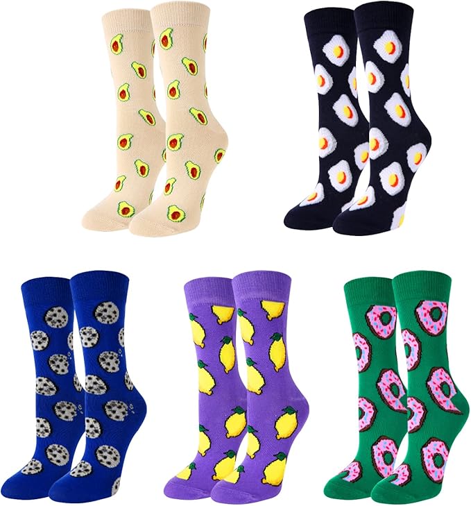 Benefeet Sox Womens Novelty Funny Crew Socks Girls Cute Animal Colorful Floral Patterned Silly Funky Casual Cotton Socks