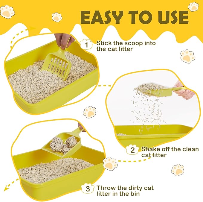 5 Pcs Kitten Small Litter Box Set, Open Cat Litter Box with 5 Scooper Medium，Cat Litter Box Large Portable Litter Box for Small Pet Kitty Supplies Little Cat 12.6 x 8.7 x 2.8 Inch