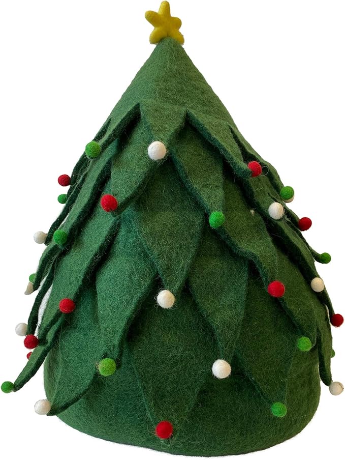 Midlee Christmas Tree Wool Cat Cave Bed