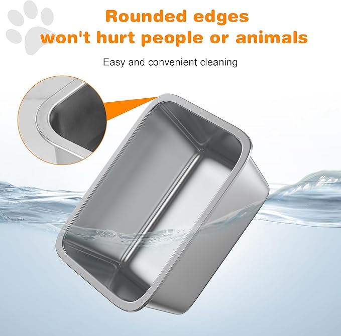 6" Deep Litter Box Stainless Steel Cat Litter Box Metal Litter Box Easy to Clean,Non-Stick Kitty Litter Box,Suitable for Indoor and Outdoor Pet Cats