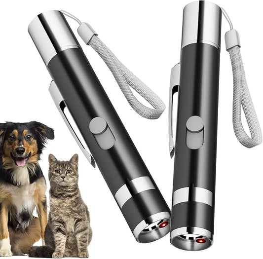 2 Pack Cat Toys, Cat Toy Red Pointer for Indoor, Rechargeable, 5 Adjustable Patterns, 3 Modes Training Chaser Pet Toy Pointer, Interactive Pet Cat/Dog Toy for Cats Fun Playing Exercise(Black)
