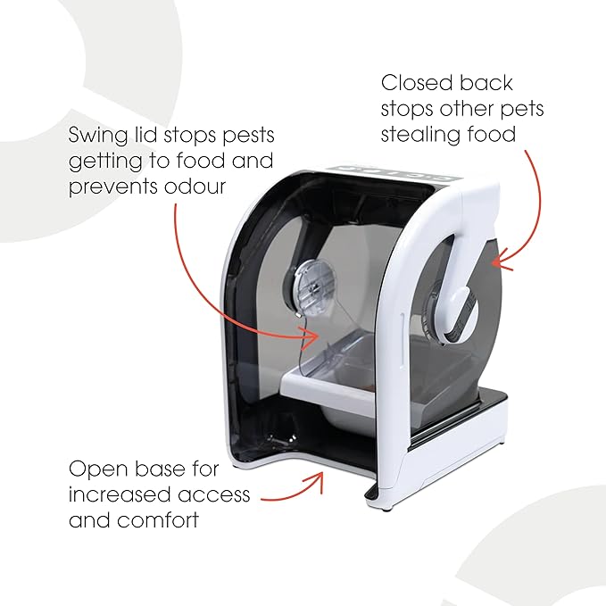 MiBowl Microchip Pet Feeder with Included ID Disc - for Cats and Small Dogs - BPA-Free Bowl and Enclosed Back